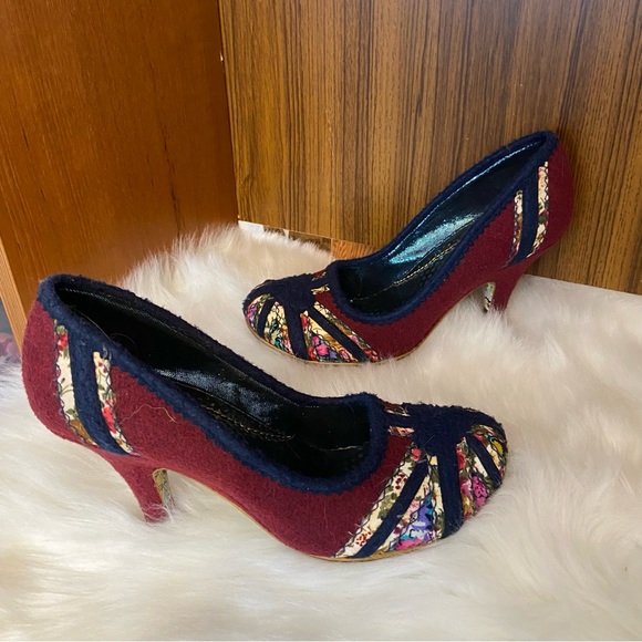 BNWOT Irregular Choice women’s Union Jack floral stiletto high heels size 39 - Picture 5 of 11